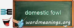 WordMeaning blackboard for domestic fowl
